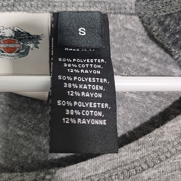 Harley Davidson Womens S Baseball Tee Shirt Top Eagle Graphic Stars Rhinestones - Picture 3 of 8